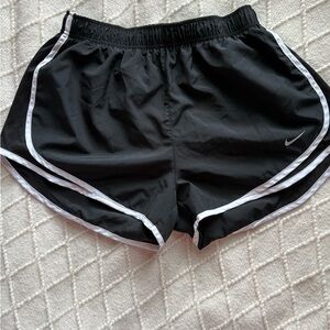 Nike Women's Black and White Athletic Shorts